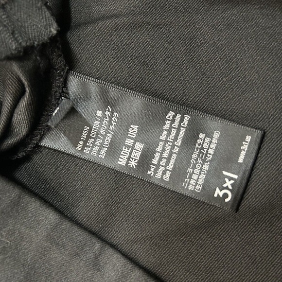 3x1 NYC USA Women's Size M Black Coated Denim Zip Cropped Shirt Top Long Sleeve - Picture 7 of 8